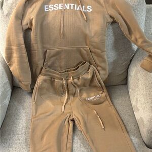 Essentials Kids Brown Jogger Set and Calvin Klein suit